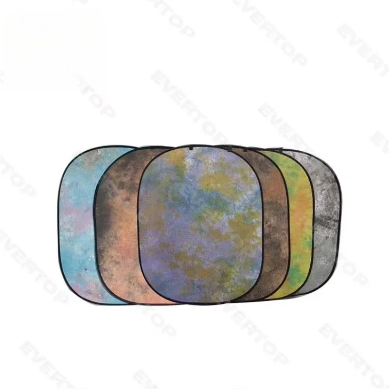 Blue-Grey Textured Double-Sided Background Brown Distorted Flex Foldable Photography