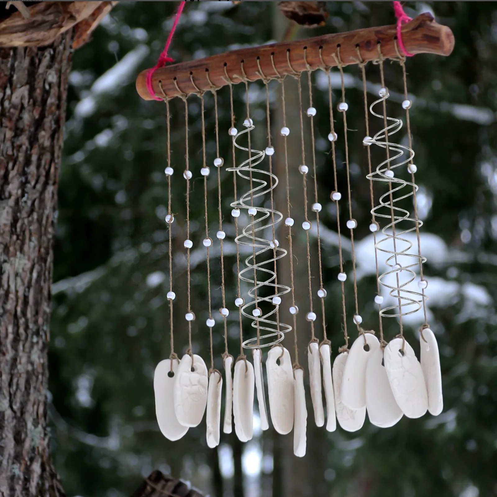 

2Pcs 3D Rotating Wind Chime Spiral DIY Hanging Decor Pendant for Outdoor Indoor Wind Spinner Spiral Craft Supplies