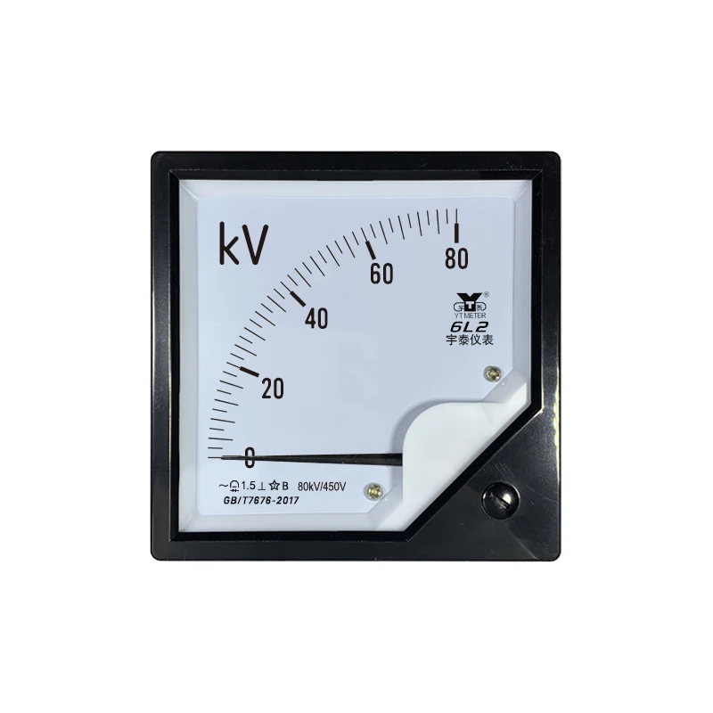 

Customized 6L2 80kv/450V AC High Voltage Voltmeter Pointer Meter 80mm Non-Straight KV Meter 76