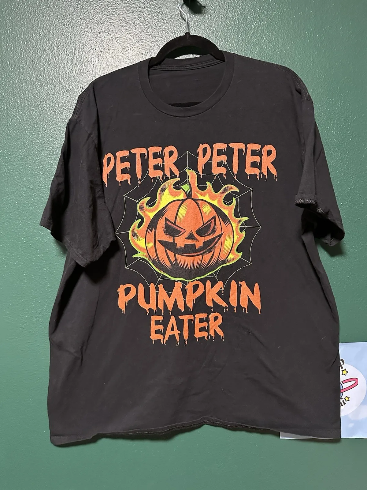 Men’s XXL Halloween Shirt Tee Peter Pumpkin Eater Black Holiday Creepy Jack