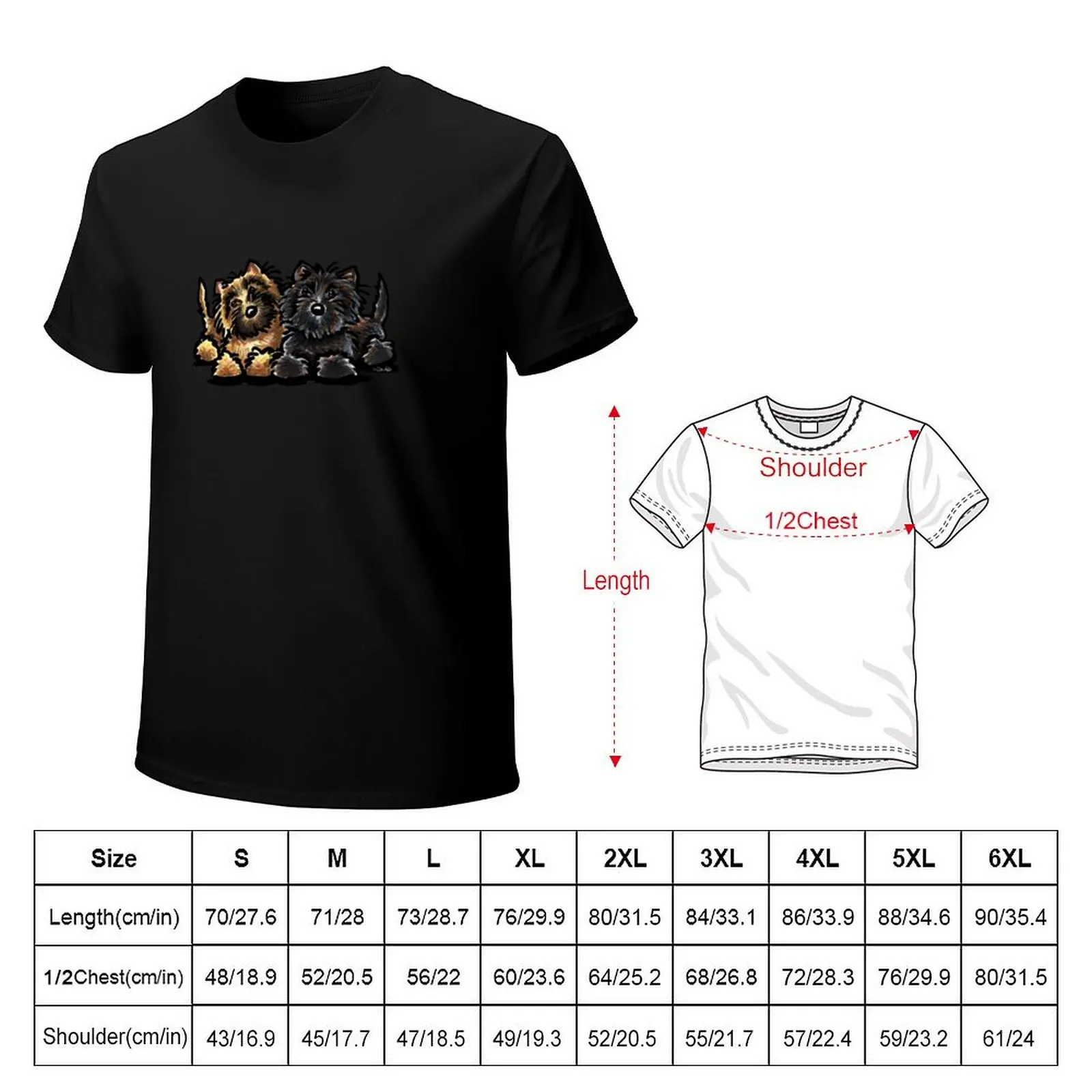 Two Cairn Terriers T-Shirt man t shirts for men T-Shirt