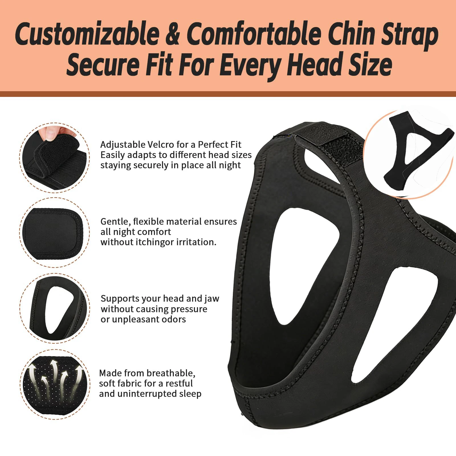 Anti-snoring Band Stop Snore Chin Strap Sleep Support Aid Tools Snoring Protection Jaw Belt Open Mouth Breathing Corrective Rest