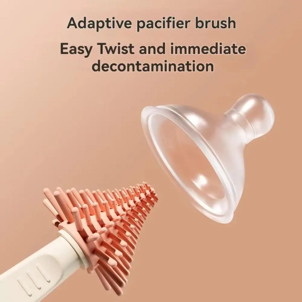 Silicone Bottle Brush Set Easy To Clean Baby Bottle Scrubber Pacifier Straw Washing 6 in 1 Bottle Drying Rack Cleaning Tool Set