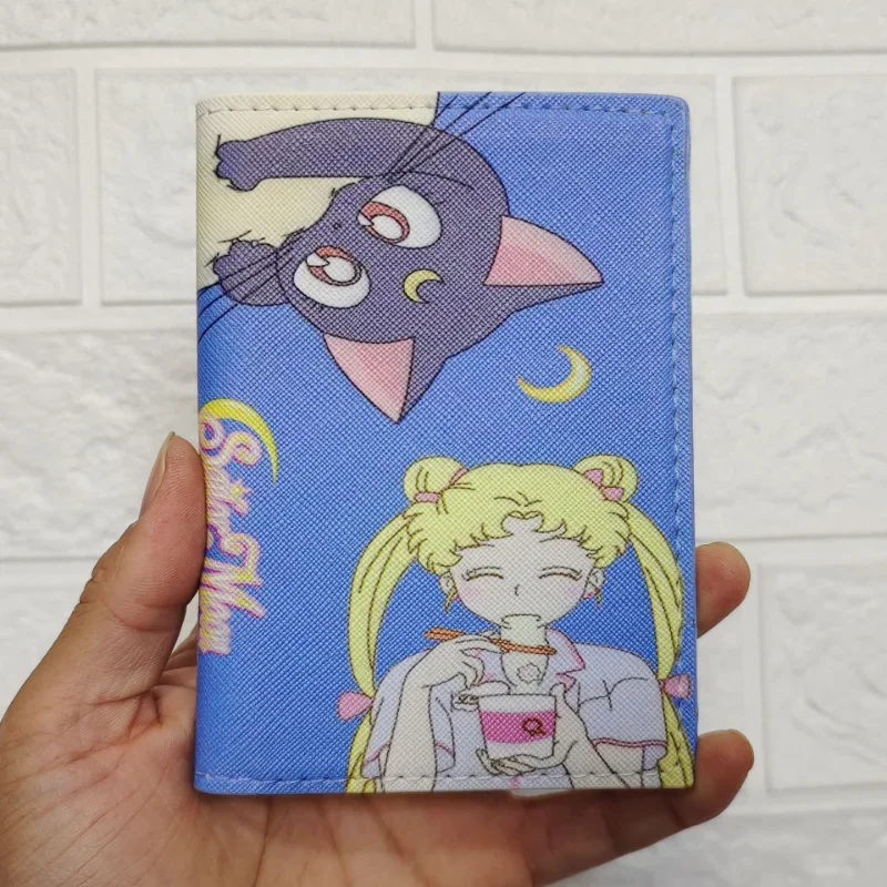 Sailor Moon Tsukino Usagi Anime Cartoon Passport Holder ID Folder Travel Passport Case Student Cosplay Bus Holder Kids Gifts