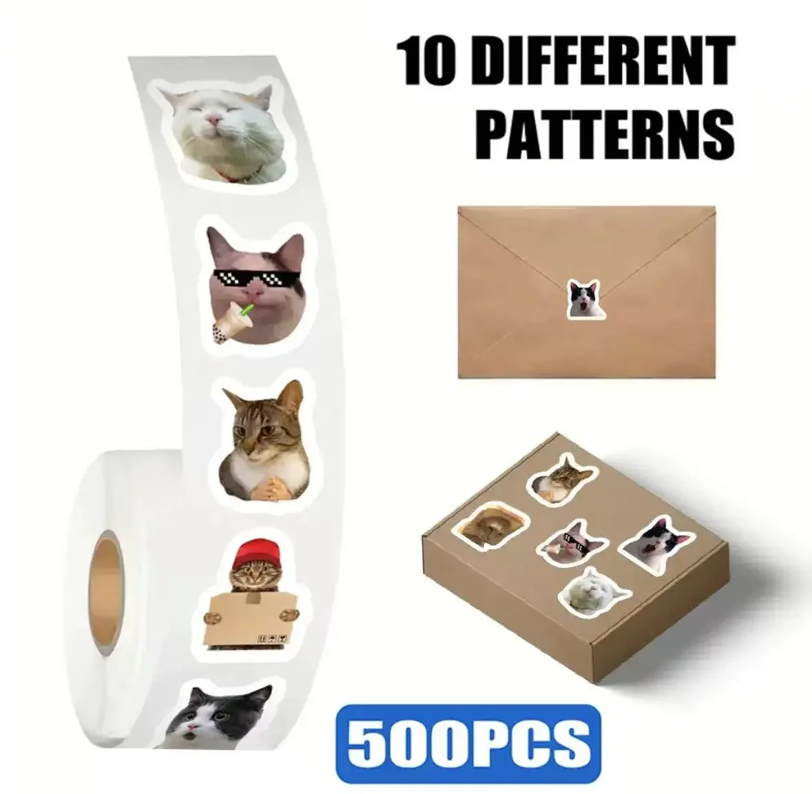 500 cat stickers Internet celebrity cat emoticon pack graffiti stickers cross-border cute funny cat head