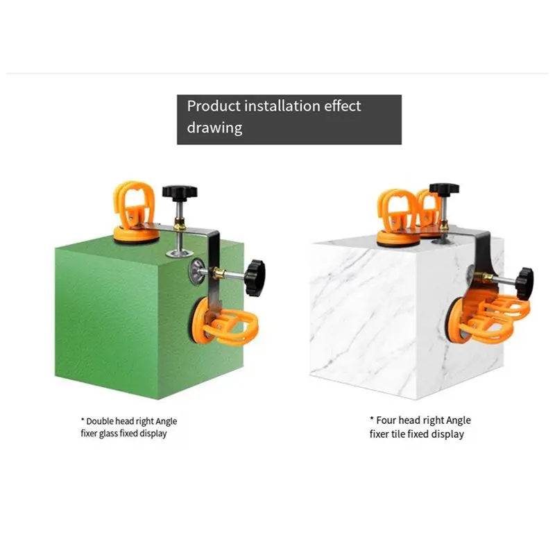 【NOW SAVE】4X 90 Degree Countertop Seam Setter, Right Angle Stone Setter Installation Tool Stainless Steel, Double Suction Cup