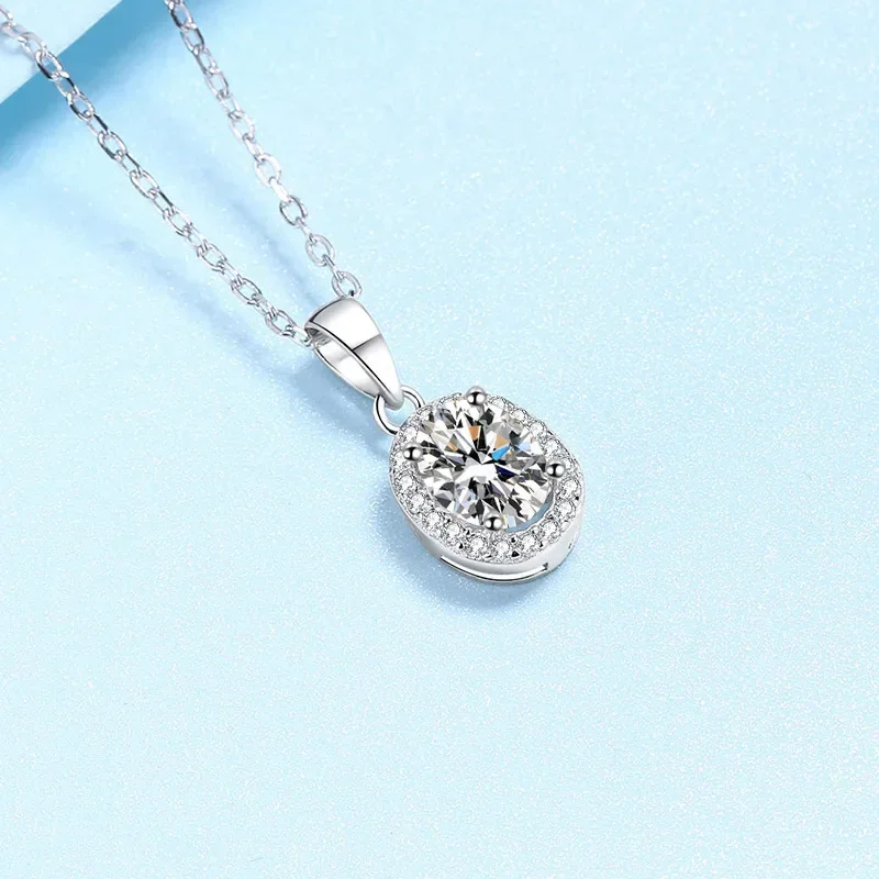 

Pigeon Egg Moissanite Diamond 1CT Pendant PT950 Platinum Oval Fine Jewelry Necklaces Women Engagement Girl Wedding Party