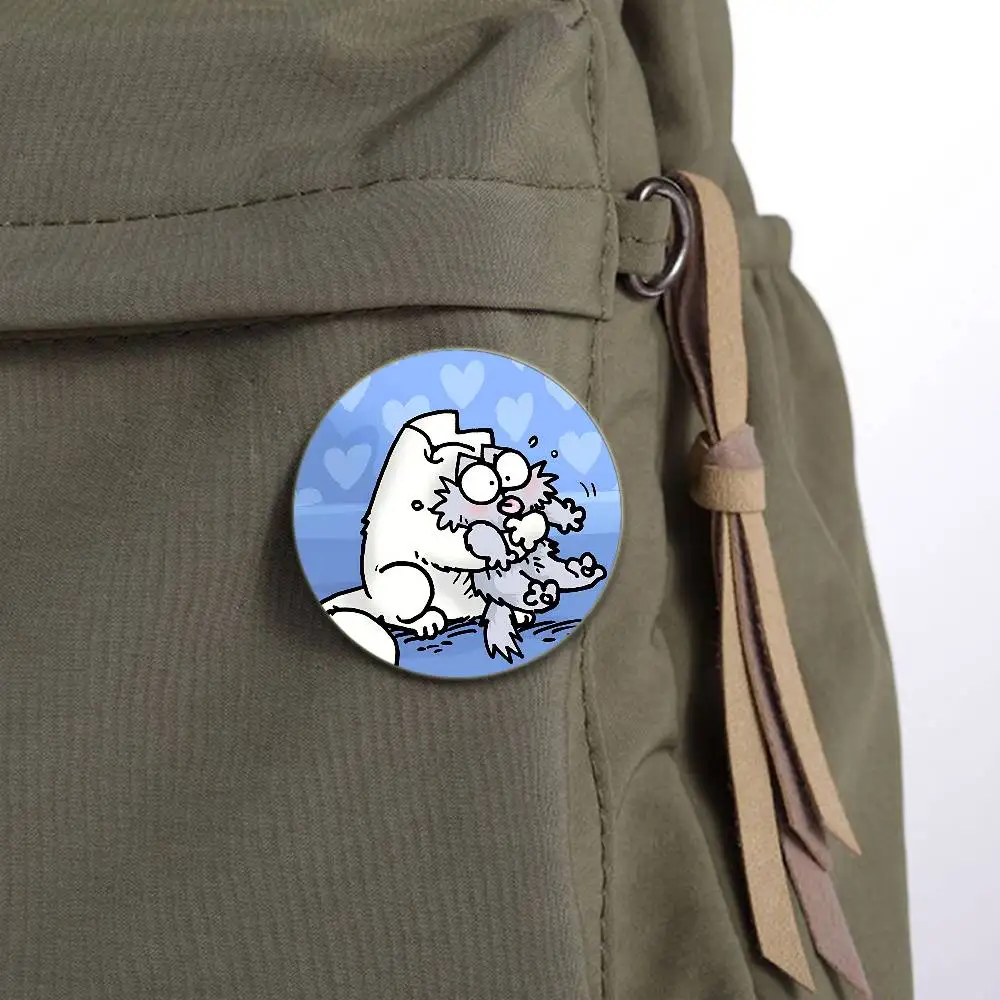 Simons Katze Abzeichen Kreative Weißblech Soft Button Pins Tier Icon Brosche Revers Rucksack Abzeichen Zubehör Pin S