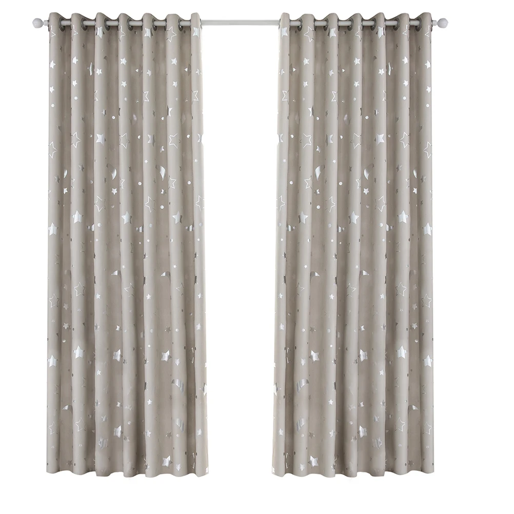 

Simple Fashion Punching Curtain Stars Blackout Curtains Moon Blackout Heat Insulation Thermal Kids Bedroom Living Punch