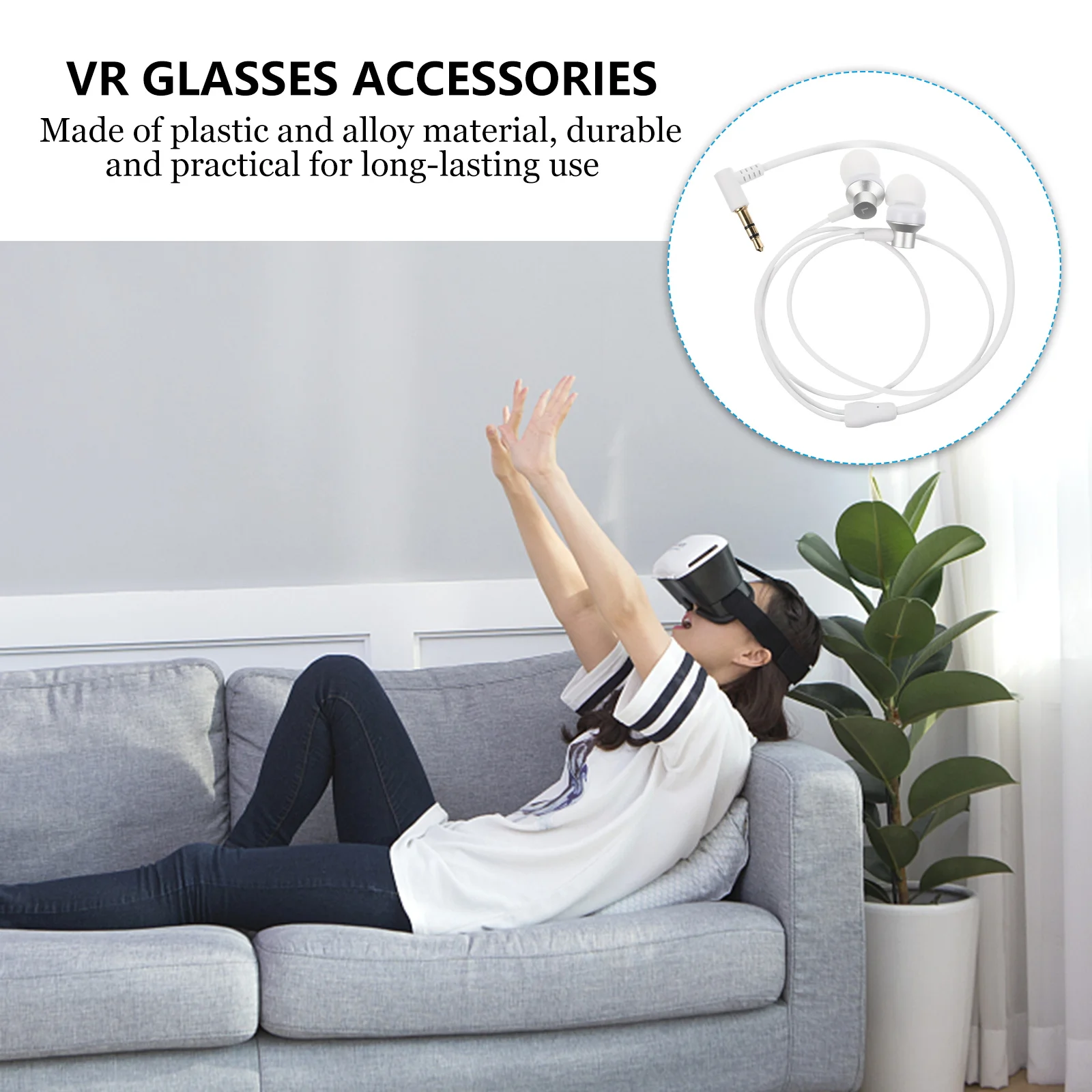 

1pc Vr Glasses Headphones In-Ear Earbuds Compatible With Oculus 2 Enhanced Bass Portable Earpieces For Vr Headset
