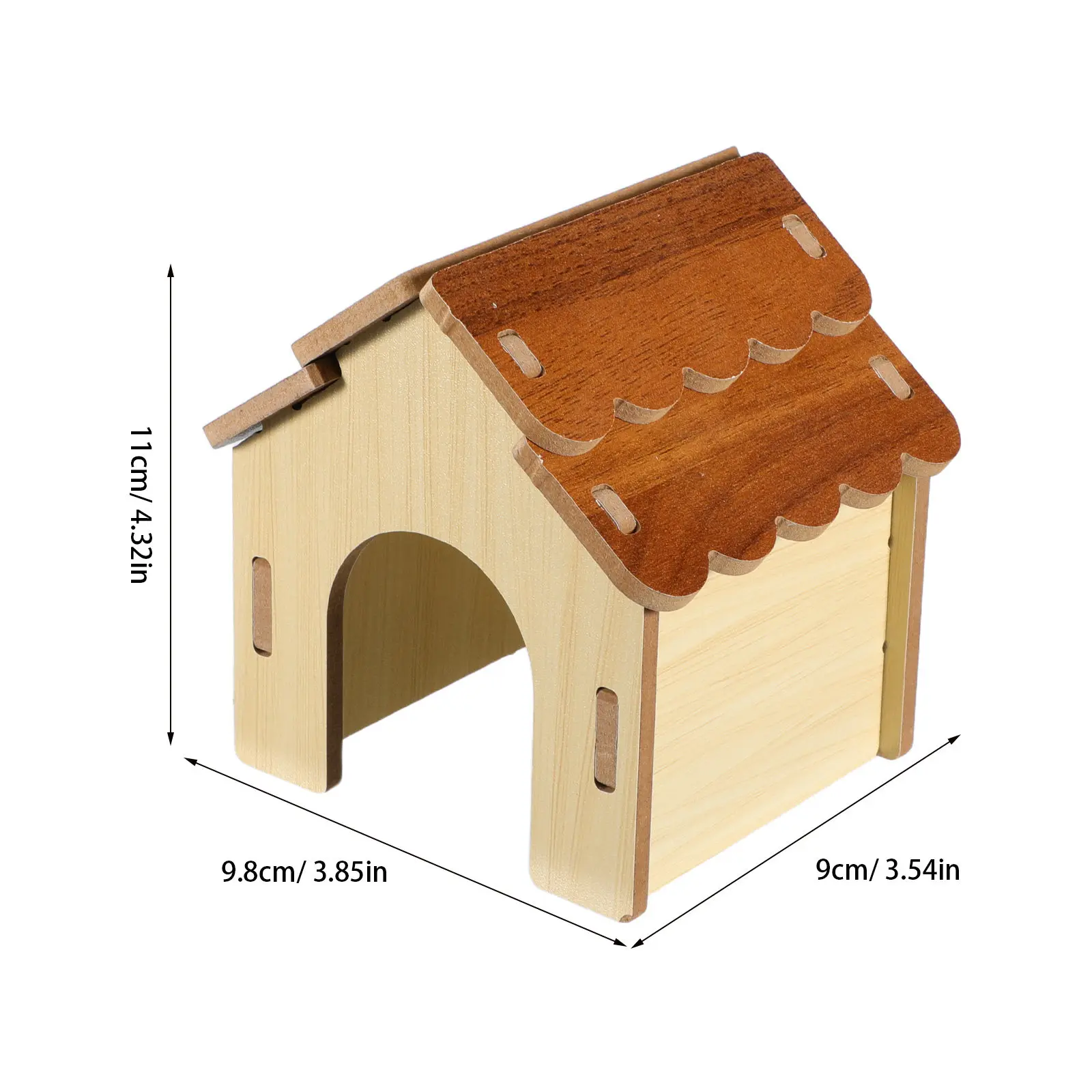 Wooden Hamster Hideout with Detachable Design for Exercise, Exploration & Natural Habitat Decoration
