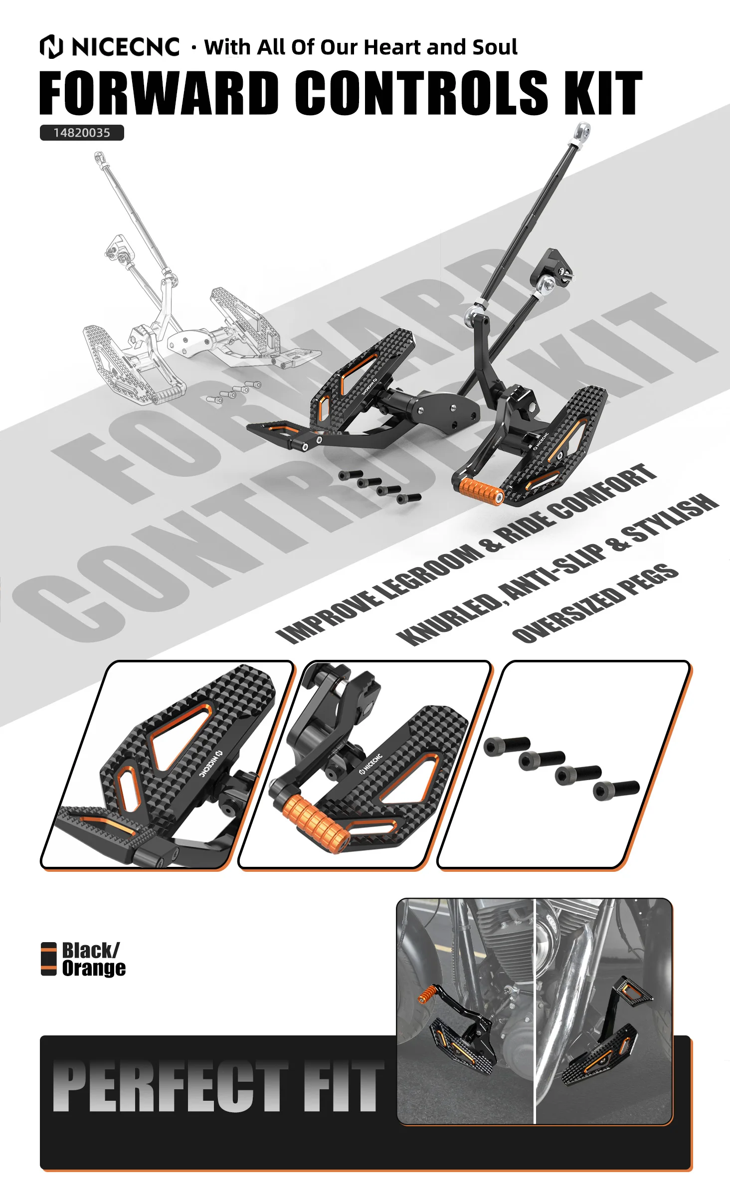 Einstellbare Motorrad-Vorwärtssteuerung für Harley Fat Bob FXDF Street Bob FXDB 08-17 Low Rider FXDL Wide Glide FXDWG 00-17 – Detail 1