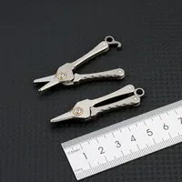 High Quality Mini Titanium Alloy Scissors Silver Portable Keychain Pendant Beard Trimming Outdoor Tool