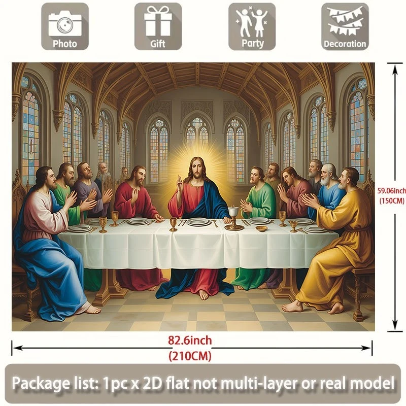 VIKAMA The Last Supper Tapestry Leonardo Da Vinci Wall Hanging Renaissance Art Religious Decor Church Home Banner Cloth Gift