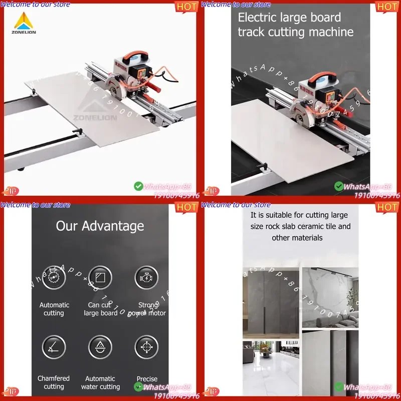 CE Certificate Easy Operate High Precision 1900 2300 Portable Push Knife Rock Slab Track Tiles Ceramic Cutting Machine Cutter