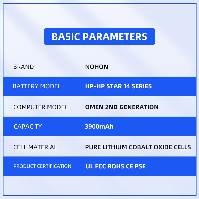 Imagem -06 - Nohon-bateria do Portátil para hp Ht03xl 3900mah Tpn-q207 Q208 Q209 C135 C139 I130 I131 Hstnn-lb7x Bateria do Portátil