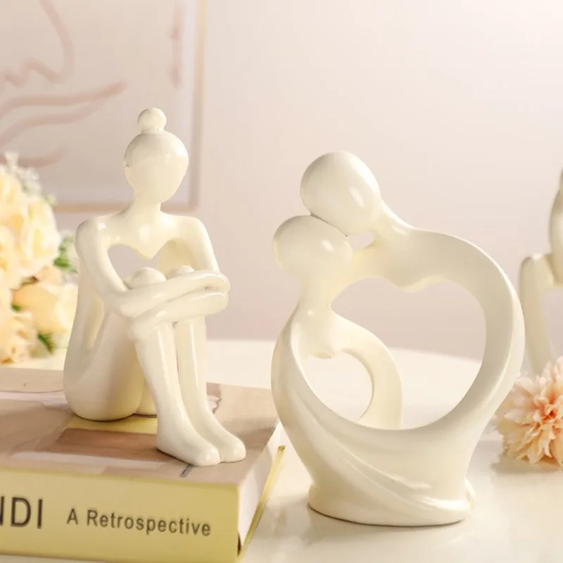 Reading Female Philosopher Statue Decoration, Couple Resin Bookshelf Decoration, Office Bookshelf Decoration, Home Decoration