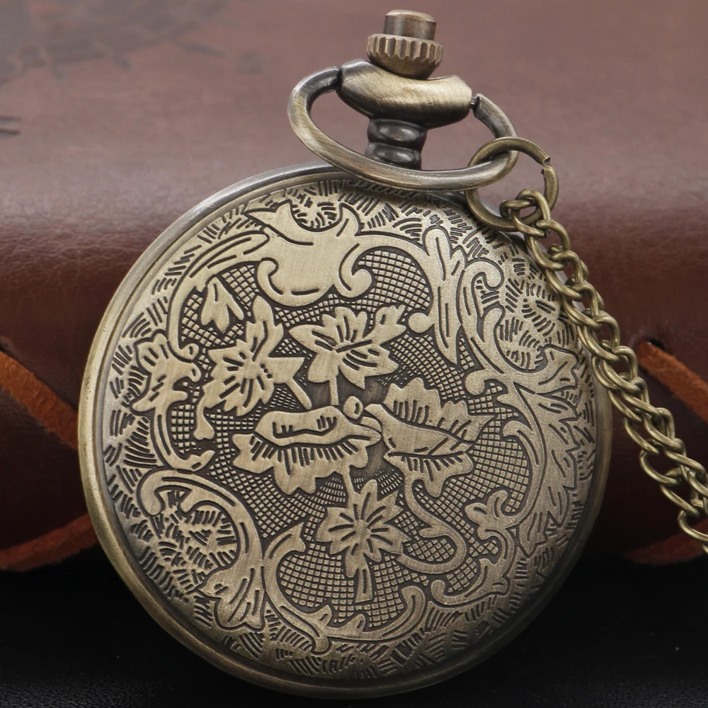 Bronze estranho triângulo olho sinal relógio de bolso de quartzo vintage steampunk fob corrente colar cintura pingente presente masculino e feminino