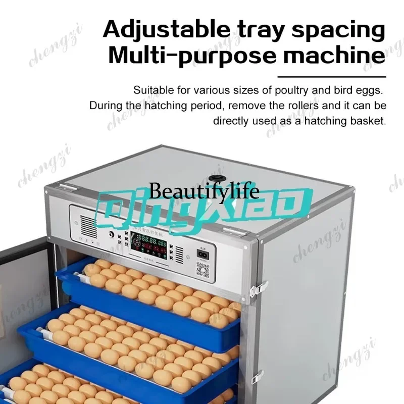 K182 Fully Automatic Intelligent Egg Incubator 240 Egg Capacity 220V 12V AC Power Energy Saving Hatching Machine For Poultry view 4