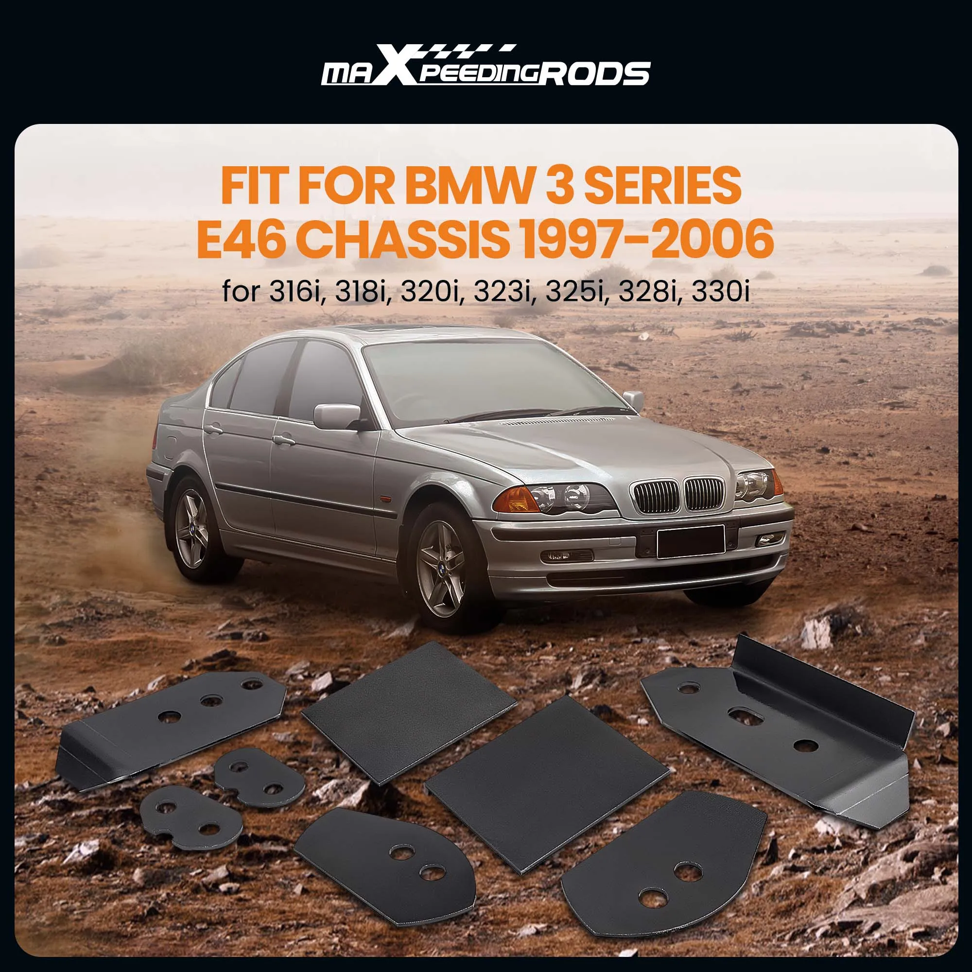 Repair Set Rear Subframe for BMW 3 Series E46 1998 99 00 01 2002 Chassis 3 Series 323i 323Ci 320i 323i 325i 328i Reinforcement