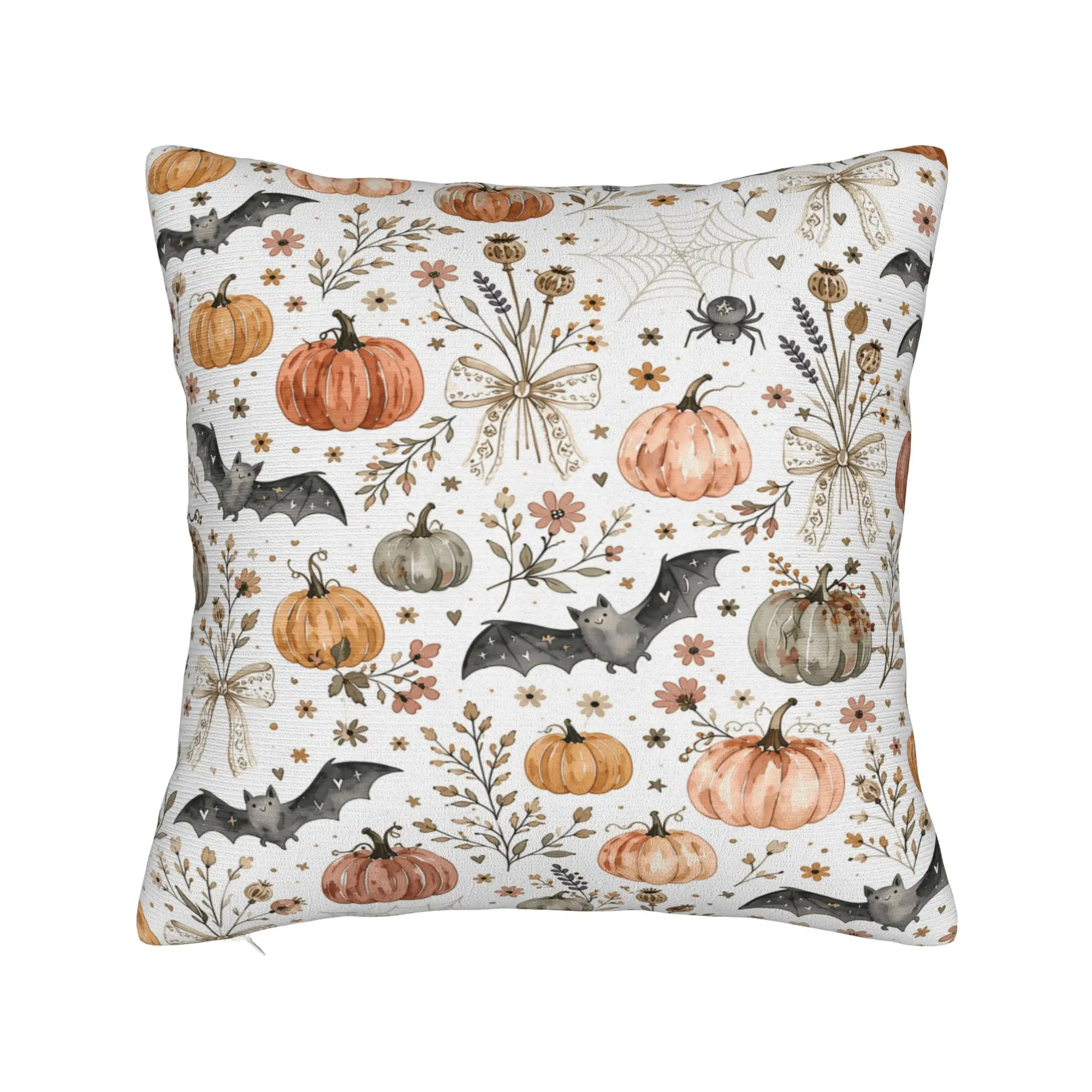 Watercolor Pumpkin Patch Halloween Pillowcases  Morden Pillow Case For Office Car Home Decor Custom Pillow Cover