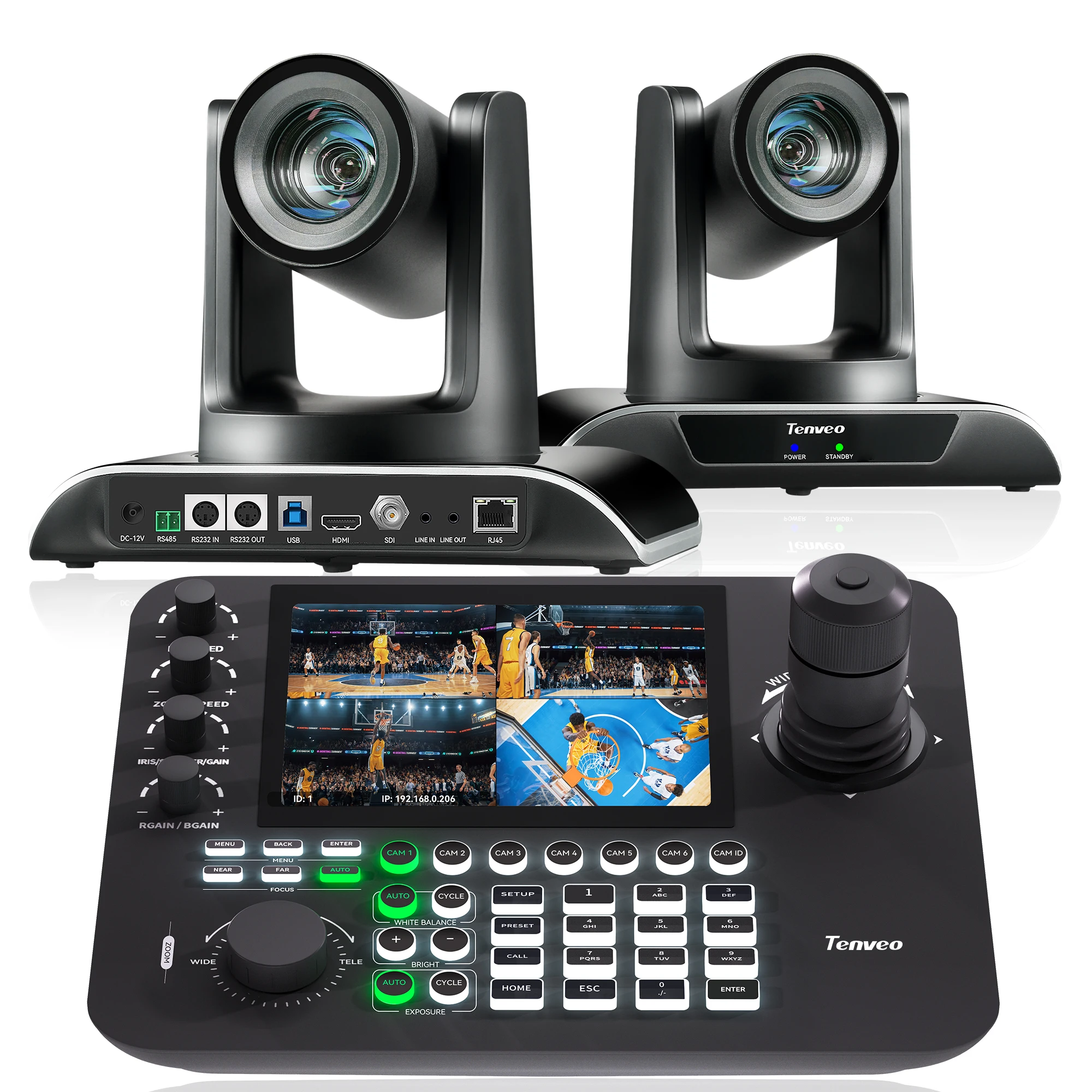 1 Keyboard Controller+2 Ptz Cameras Bundle PTZ Camera Controller 4