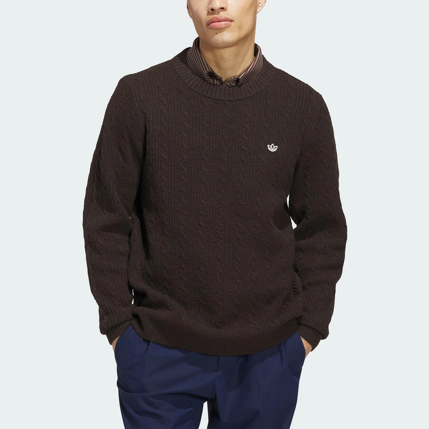 Adidas genuine clover men's sports golf round neck knitted sweater JW9864