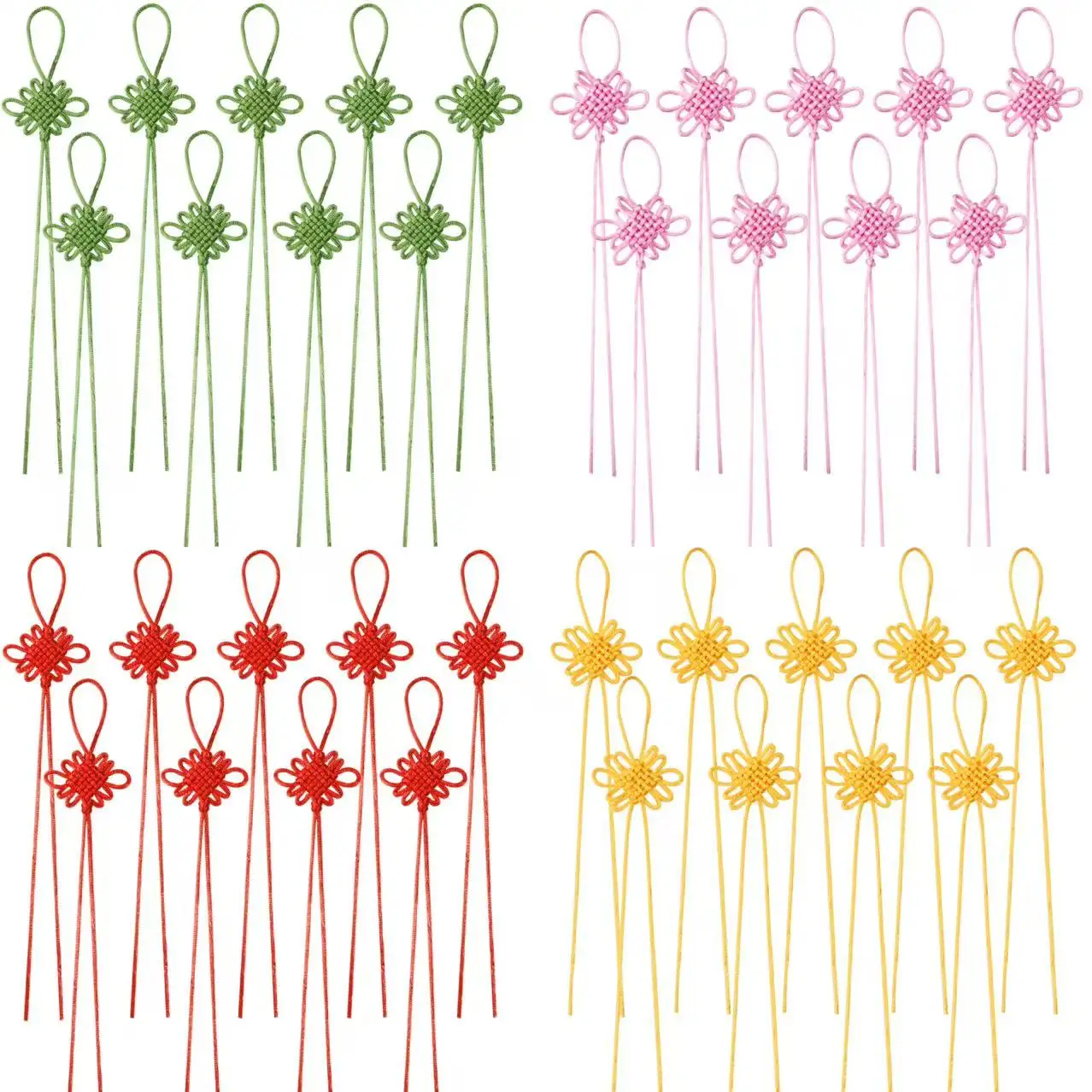 10Pcs Colorful Chinese Knots Polyester Chinese Knots Fortune Tassels For New Year's Gifts Spring Festival DIY Crafts Decoration
