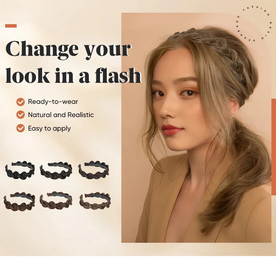 Premium Handgemaakte Synthetische Vlinder Gevlochten Hoofdband Haarband Gevlochten Haarband Bohemian Stijl Vrouwen Kapsel Haarstukken H26