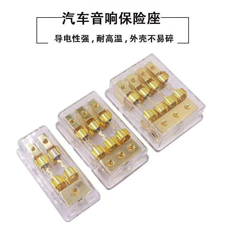 

12V-24V Car Auto Vehicle Audio Power 10*38 Fuse Box Holder AGU Fuse Holder 3X4GA Input 3X8GA Output Car Audio Fuse Holder