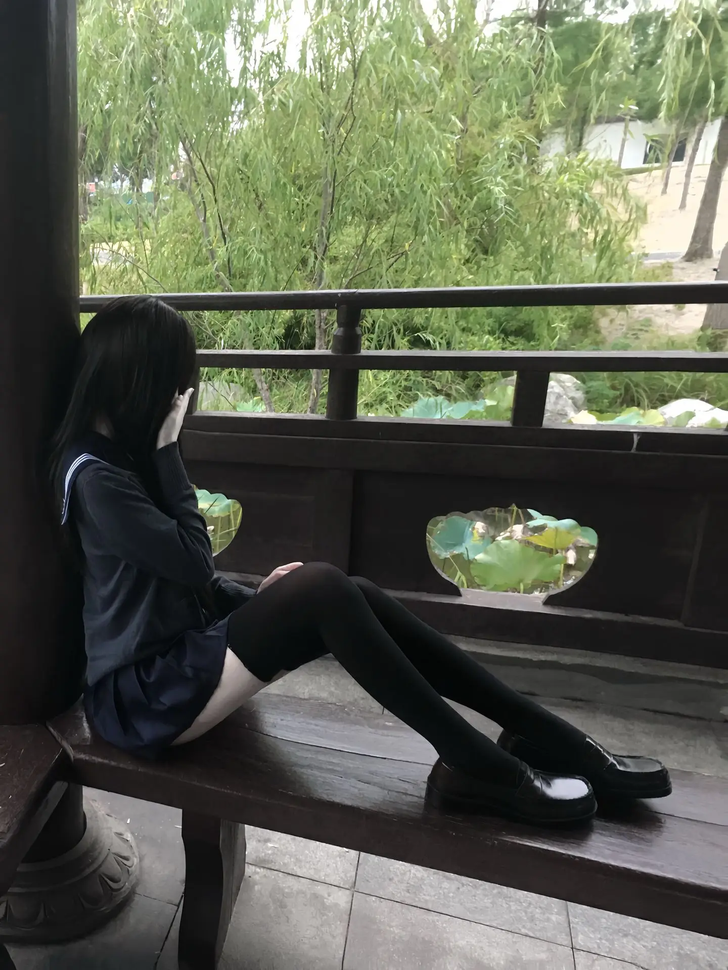 

Original JK orm Tsukiio Tee Books Sailor Suit Top Long Sve Women's Sle Student Class orm School orm Set