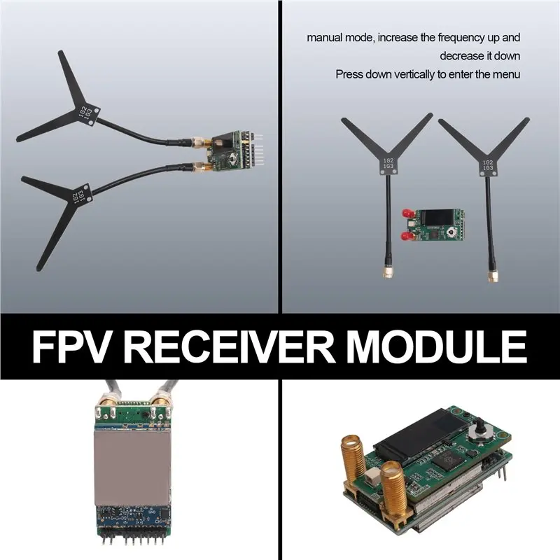 1.2/1.3Ghz Dual Antenna VRX Video Receiver 9CH Wide Band 1080Mhz To 1360Mhz For Fatshark/SKYZONE/DJI Goggles V1 V2