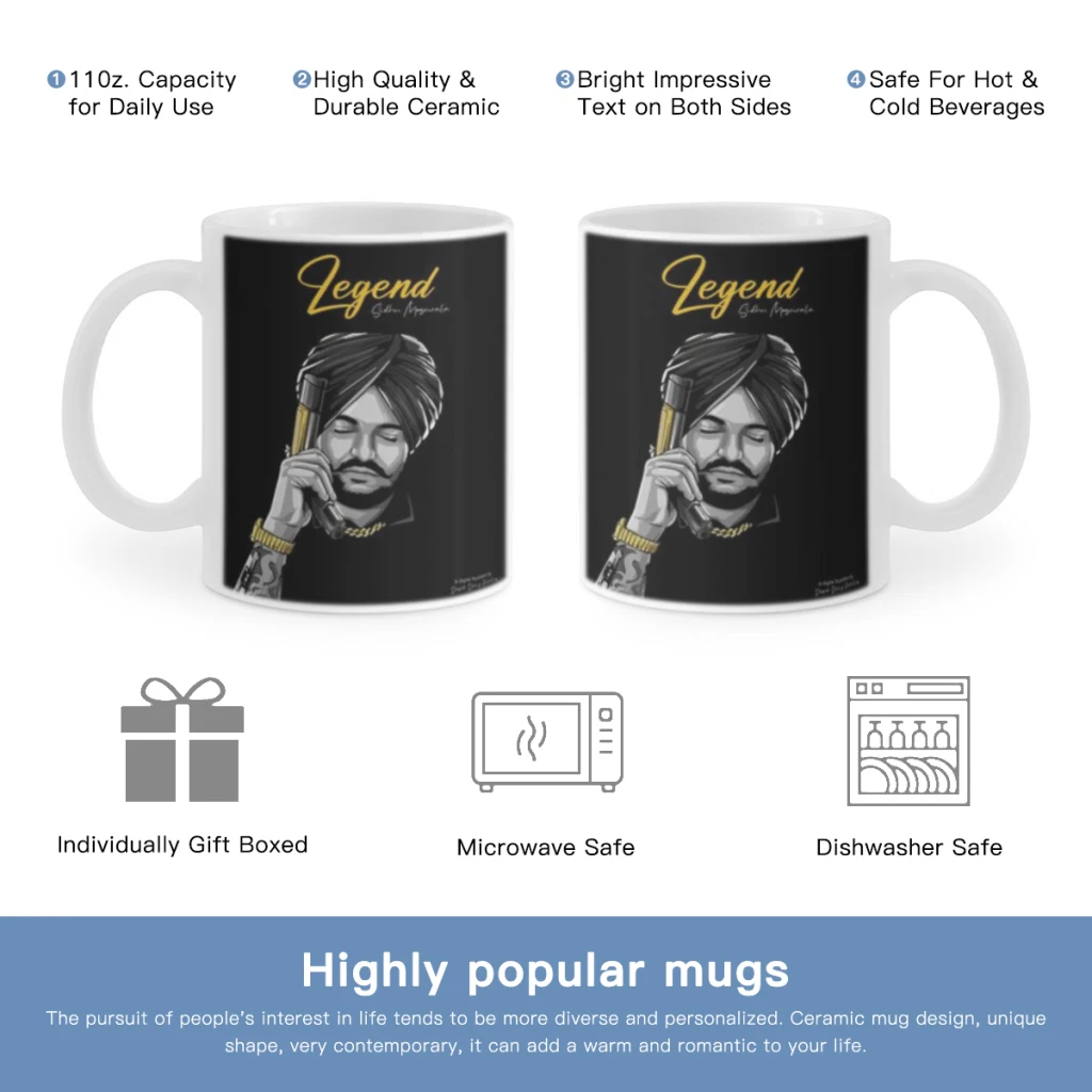 

Sidhu Moose Wala Singer Anime Free shipping Ceramic Cup Coffee Oatmeal Breakfast Cup Creative Personality Mug