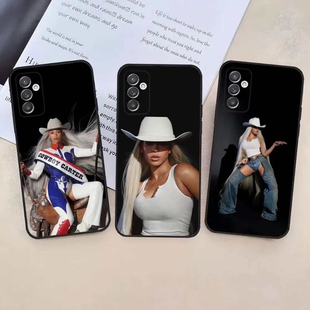 

B-Beyonce Singer Texas Hold Em Phone Case For Samsung S24,23,22,30,21,10,9,Ultra,Plus,Lite,FE,5G Black Soft Case