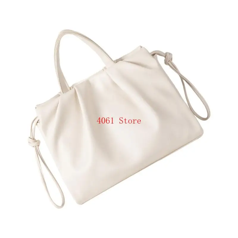 Women Commuting Bag Pleated Bag Large Capacity Shoulder Bag PU Leather Handbag All-Matching Crossbody Bag