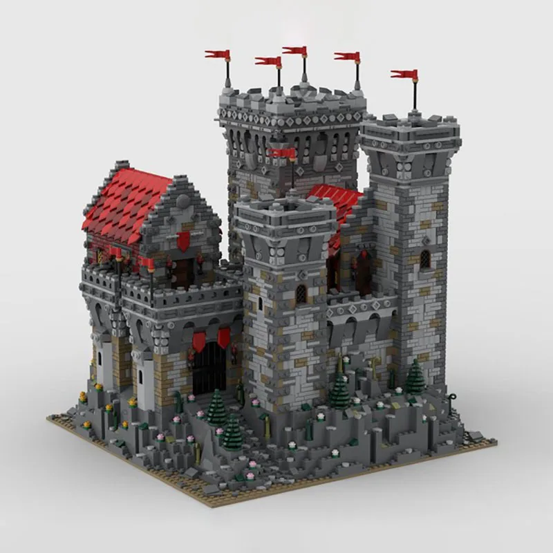 نموذج قلعة القرون الوسطى Moc قوالب بناء وحدات تكنولوجيا قلعة ريدروك كتل عيد الميلاد لتقوم بها بنفسك لعبة هدايا البناء #2