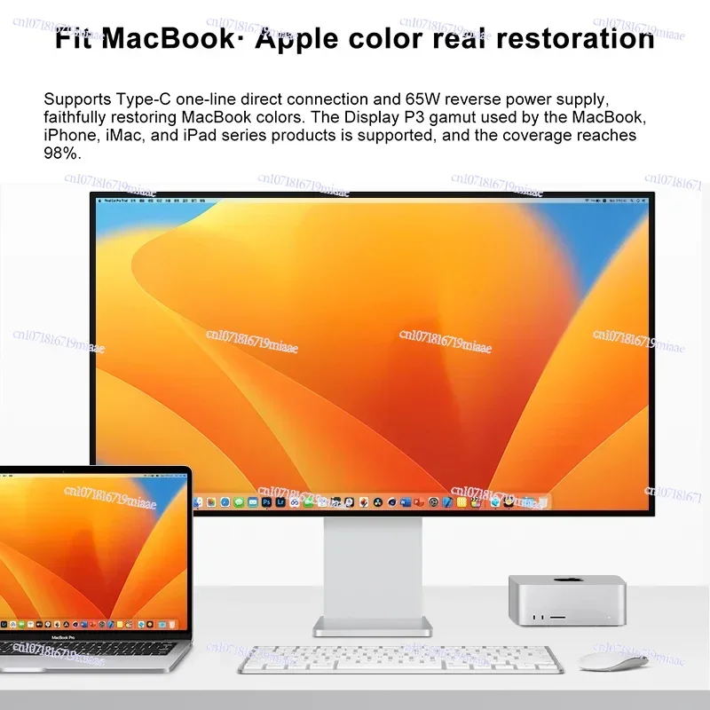 

32 Inch LED Monitor 4K 3840*2160 HDR10 Feature 60Hz USB-C FOR MAC 100W HDR10 GLOSSY screen Display kuycon P32U hole style
