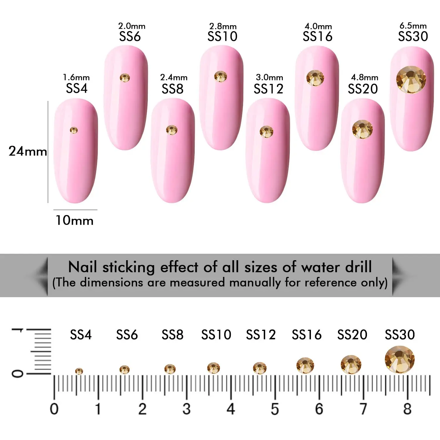 Multi-Color AB Crystal Rhinestones SS4-SS30, Flatback Nail Art Diamond Gems, Glue-On Strass for DIY Crafts Jewelry Making