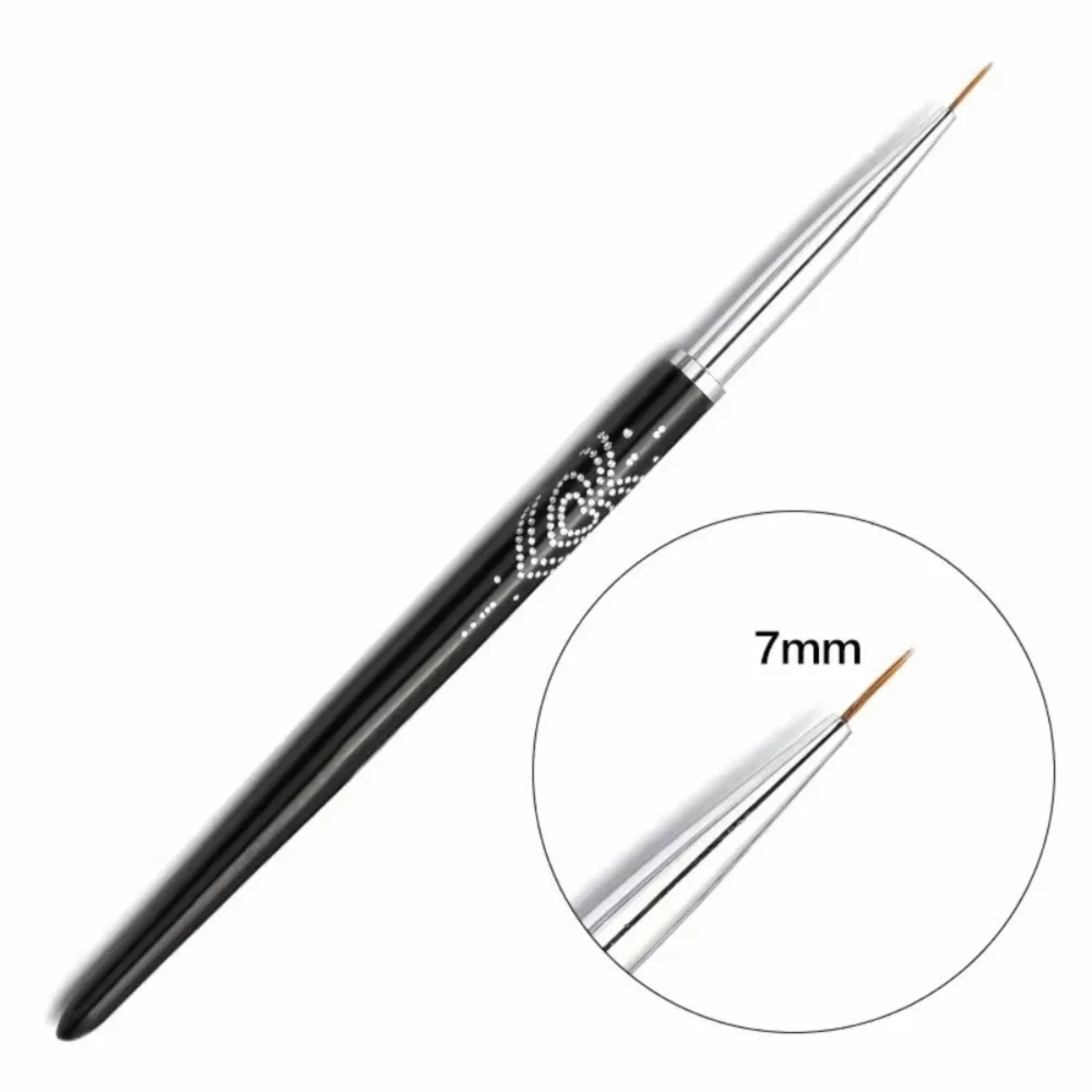 Metal Handle Nail Eyeliner Brushes 7mm/9mm/11mm Black Color Nail Art Liner Brush Thin Design Nail Art Design Brush DIY Drawing