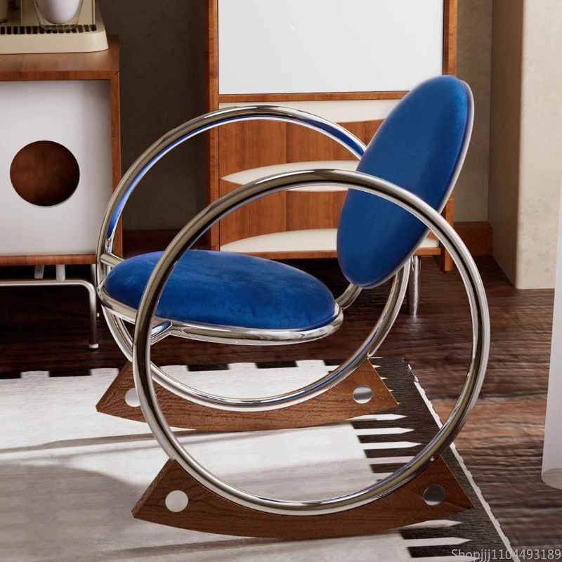 كرسي هزاز من باوهاوس، كرسي هزاز للفناء وغرفة المعيشة، موفر للمساحة، أريكة فردية، أثاث متعدد الوظائف #6