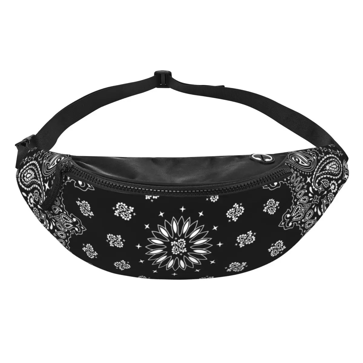 Custom Cool Ethnic Bohemia Style Paisley Bandana Fanny Pack for Traveling Women Men Crossbody Waist Bag Phone Money Pouch