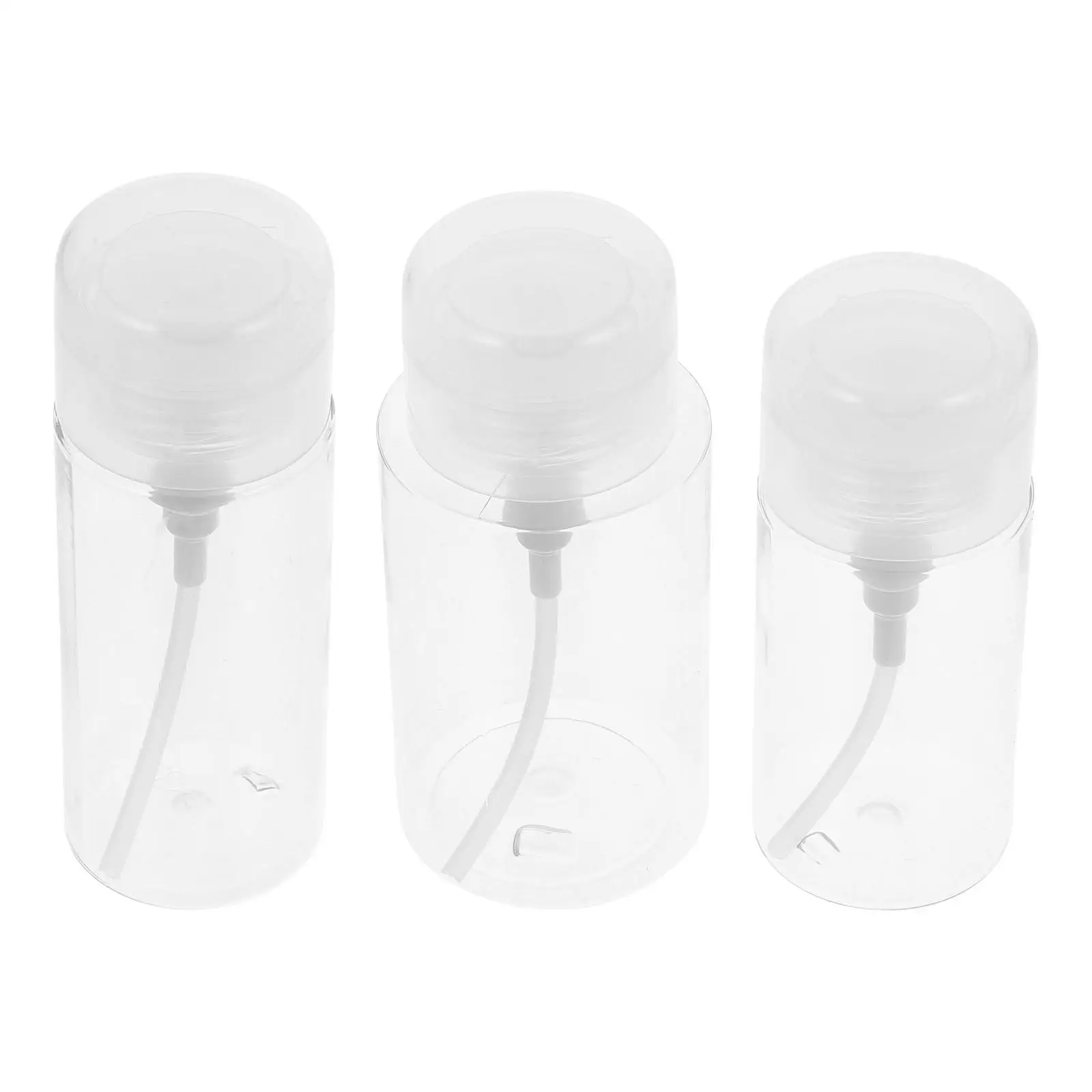 

3 Pcs Skincare Dispenser Bottles for Makeup Removal Toner Travel Size Pump Containers Empty Storage Nail Polish Remover Push