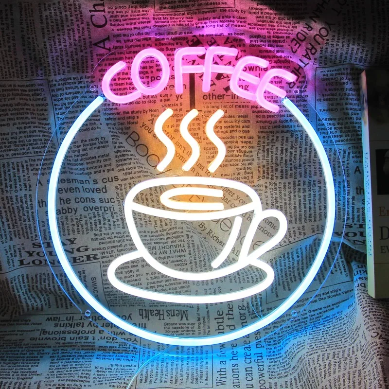 

Coffee Neon Sign Bar Neon Lights Wall Decor Led Sign Light Up for Beer Bar Club Windows Glass Party Nook