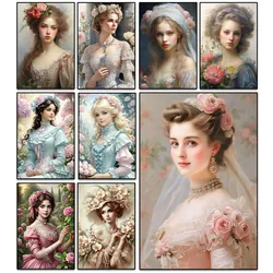 Diamond Embroidery Art DIY Girly Flowers Gem Cross Stitch Kit 5D Square Round Rhinestone Mosaic Home Wall Decoration Gifts