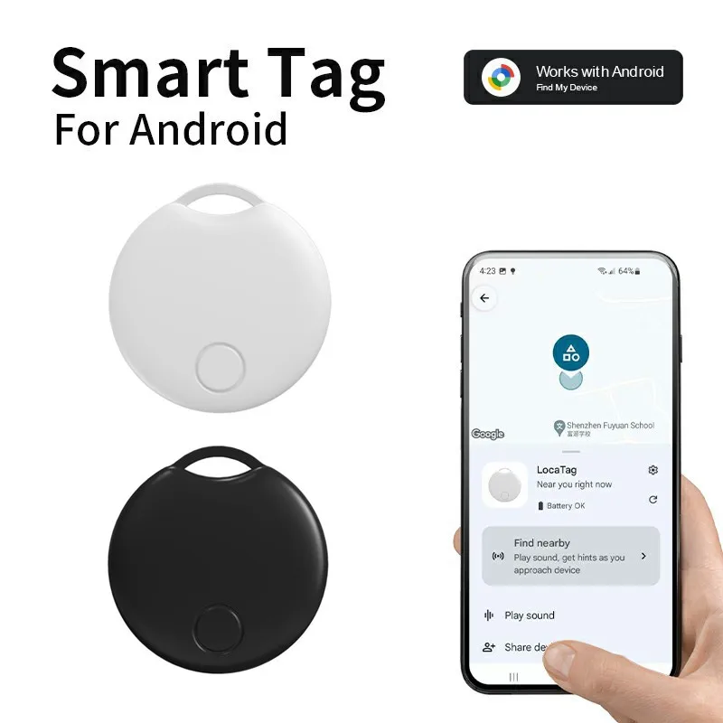 

Airtags для Android Bluetooth GPS-трекер Смарт-тег работает с Google Find My Hub Локатор Отслеживание предметов Поиск ключей Кошелек для домашних животных