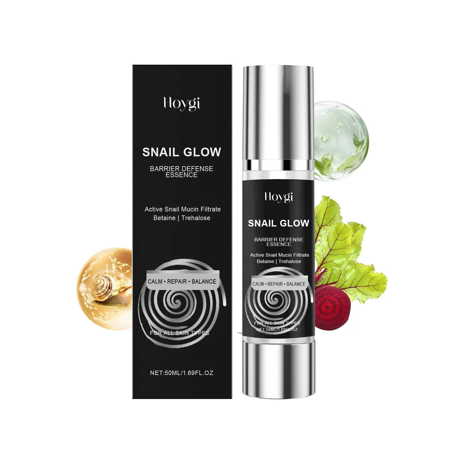 مصل ترطيب الحلزون المضاد للشيخوخة - موازنة الزيت، شد المسام، مغذي للبشرة المشعة والناعمة