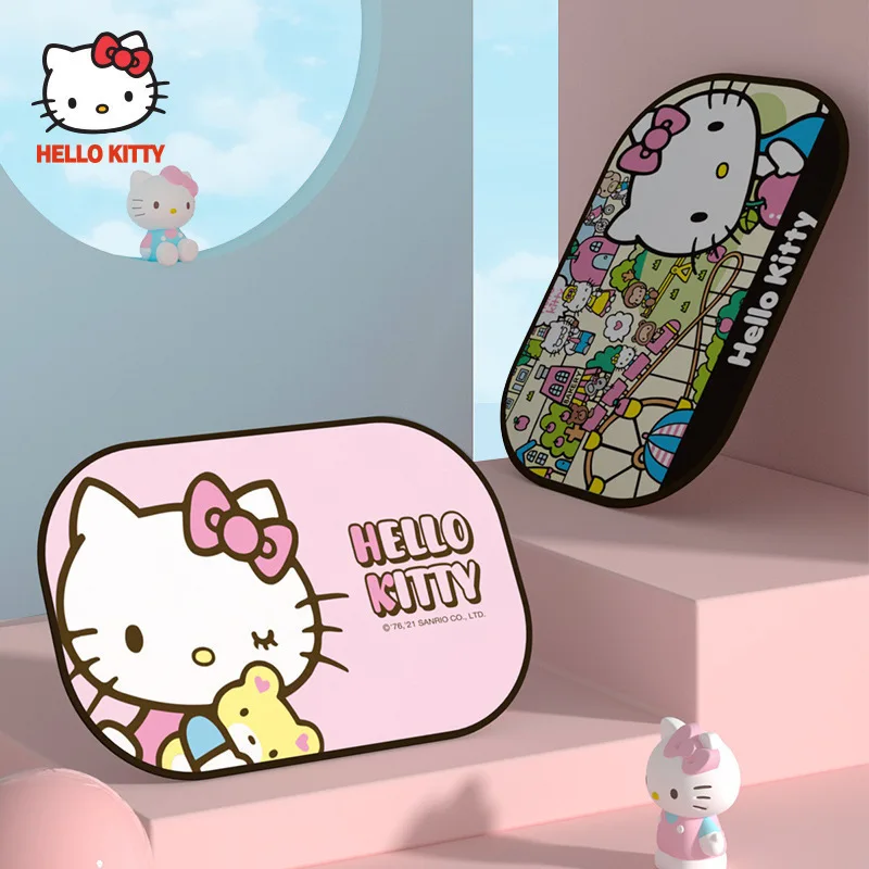 Sanrio Car Windshield Sunshade Hello Kitty\'s Cartoon Car Sun Protection and Heat Insulation Sunshade Curtain Car Accessories