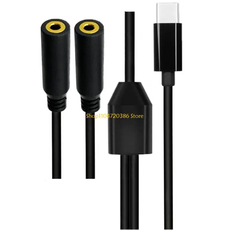 K0EA Type C Headphone Plugs Splitter Multiple Port for Simultaneous Playbacks Recording