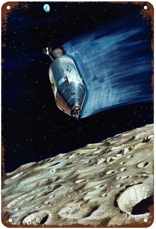 Small Lunar Subsatellite Ejected Into Lunar Orbit From Apollo 15 Retro Metal Tin Sign Wall Decor Fashion Fun Metal Tin Sign Post
