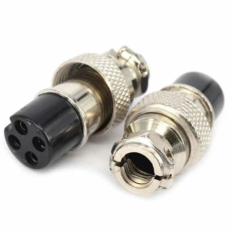 5 Pair GX16-4 Aviation Connector Set with 4-Pin Metal Housing for Power Distribution in Automotive Diagnostic Tools